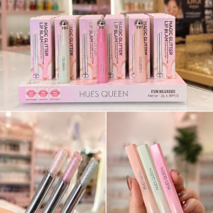بالم لب حرارتی هیوز کوئین Hues Queen گلیتری شاین دار در رنگ های متنوع